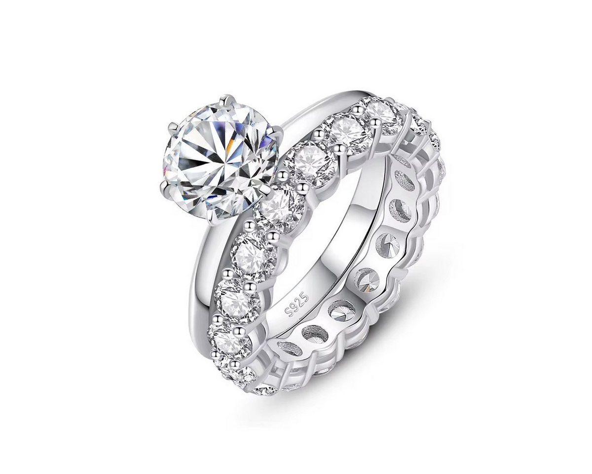 ROUGEMONT Memoirering Exquisiter zweiteiliger Moissanit Damen Ring 925 Sterling Silber von ROUGEMONT