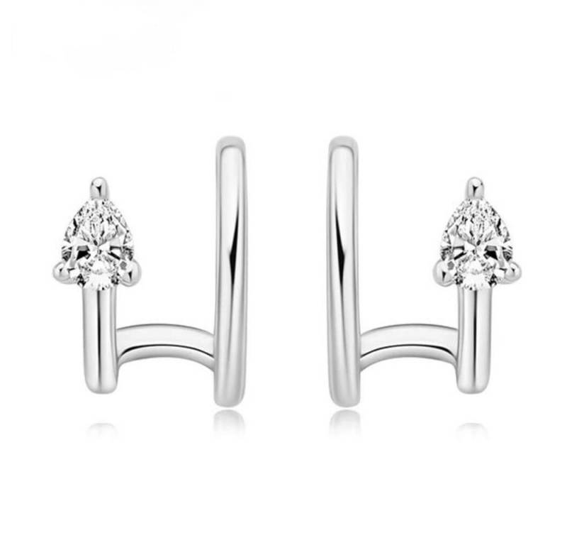 ROUGEMONT Ohrklemme Damen Earcuff Ohrklipp mit Moissanit 925 Silber +Zertifikat, Echtschmuck von ROUGEMONT