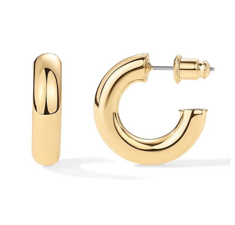 ROUGEMONT Paar Creolen Damen Creolen Ohrringe 20mm Titan Stahl 18K Gold, Hypoallergen von ROUGEMONT