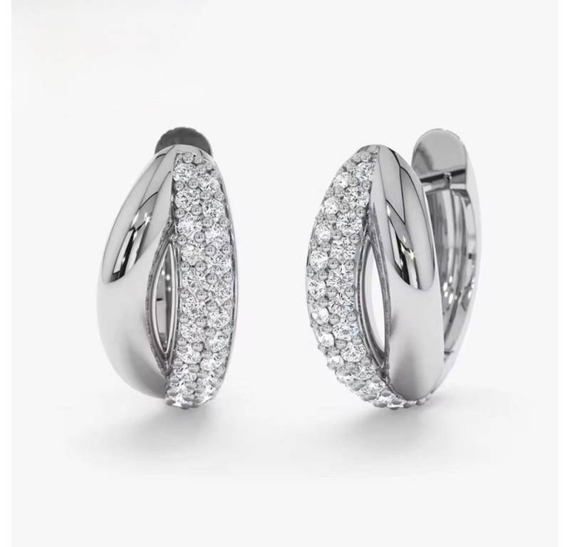 ROUGEMONT Paar Creolen Damen Creolen Ohrringe minimalistisches Design 925 Sterling Silber, 925 Sterling Silber von ROUGEMONT