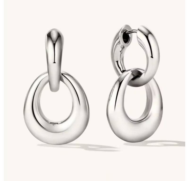 ROUGEMONT Paar Creolen Extravagante Damen Doppel Creolen Ohrringe wasserfest Hypoallergen, Wasserfest von ROUGEMONT