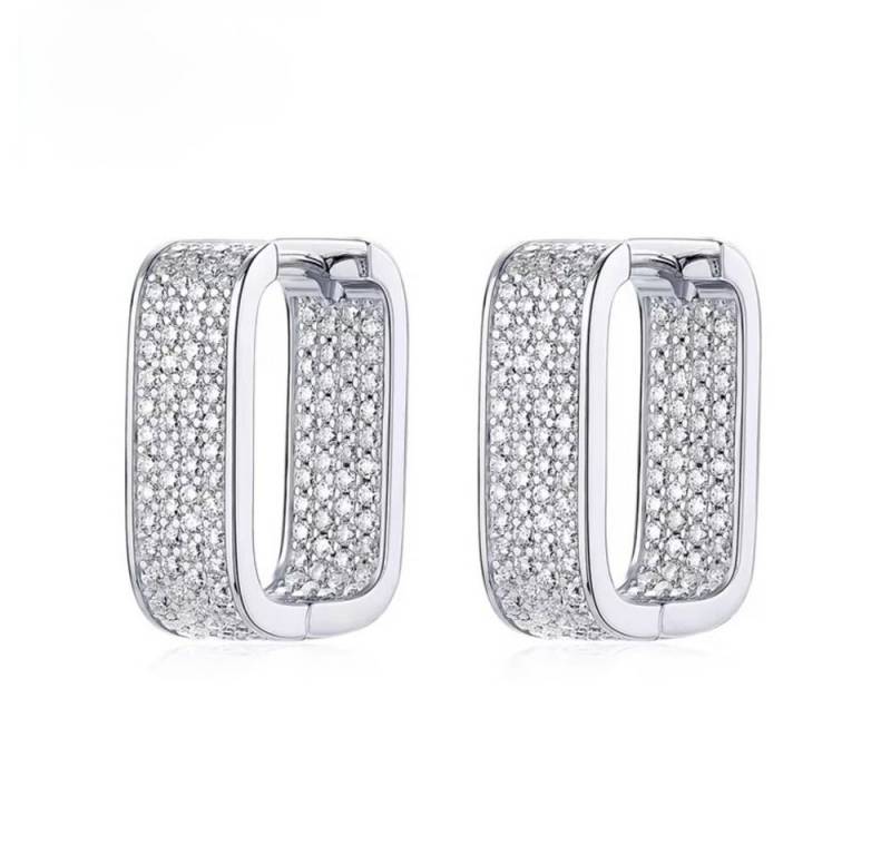 ROUGEMONT Paar Creolen Damen Glamour Moissanit Creolen Ohrringe 925 Sterling Silber, Echtschmuck mit Zertifikat von ROUGEMONT