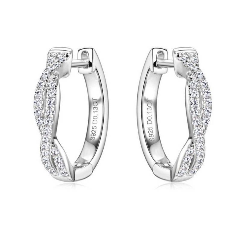 ROUGEMONT Paar Creolen Damen Moissanit Creolen Ohrringe Gold + Zertifikatn 1,7 cm, Echtschmuck von ROUGEMONT