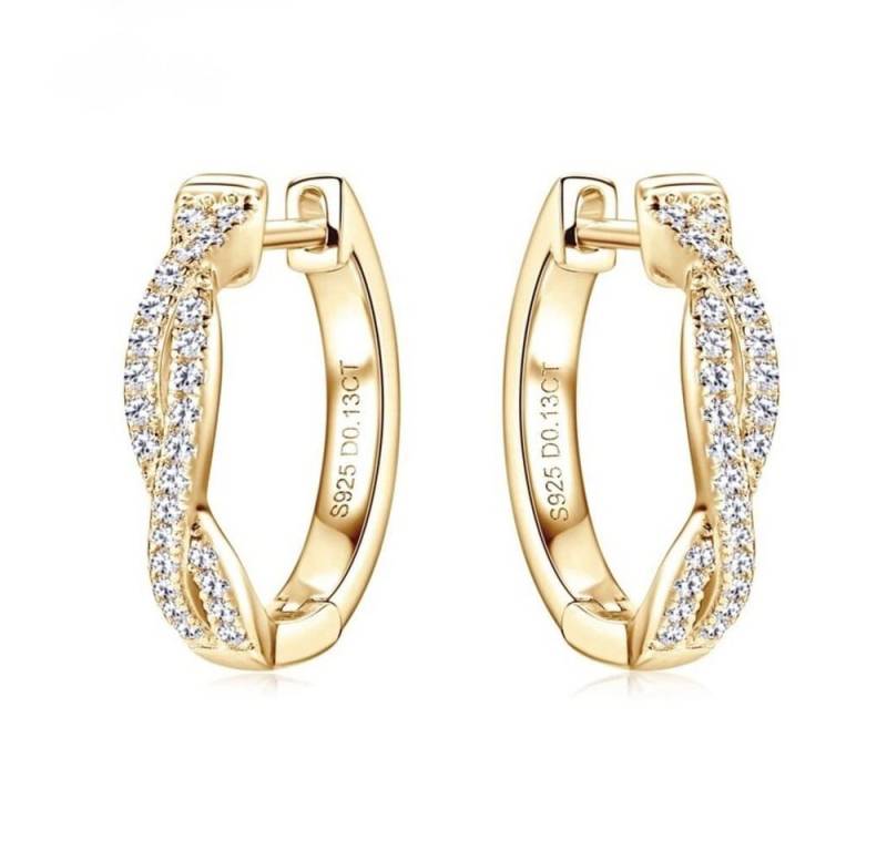 ROUGEMONT Paar Creolen Damen Moissanit Creolen Ohrringe Gold + Zertifikatn 1,7 cm, Echtschmuck von ROUGEMONT