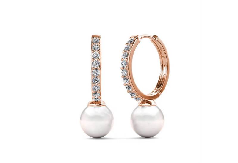 ROUGEMONT Paar Creolen Damen Perlen Ohrringe Creolen Beautschmuck 925 Sterling Silber, Hypoallergen von ROUGEMONT