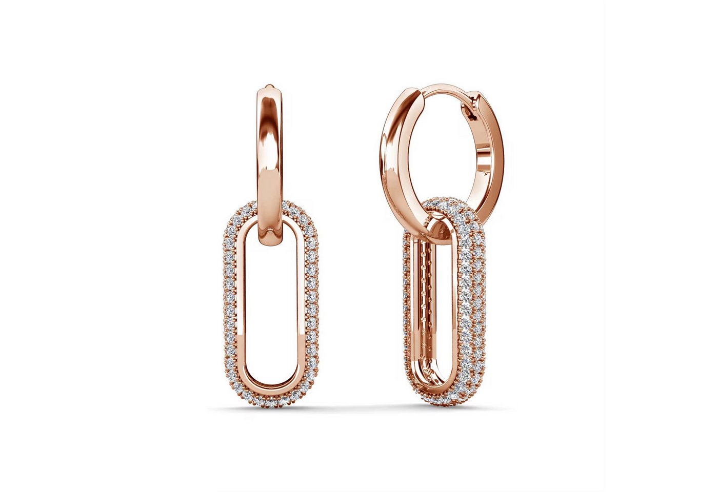 ROUGEMONT Paar Creolen Elegante Trendige Creolen Ohrringe Zweiteilige Creolen, Zwei Tragevarianten von ROUGEMONT