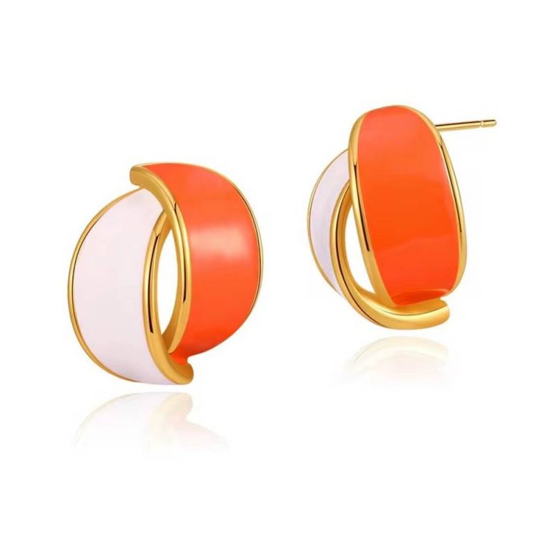 ROUGEMONT Paar Creolen Emaillierte Damen Trend Creolen, Hypoallergen von ROUGEMONT