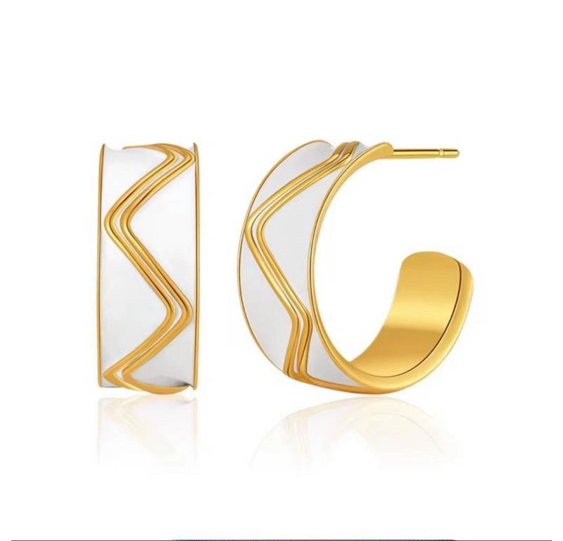 ROUGEMONT Paar Creolen Emaillierte Damen Trend Creolen Ohrringe Wasserfest, Wasserfest von ROUGEMONT