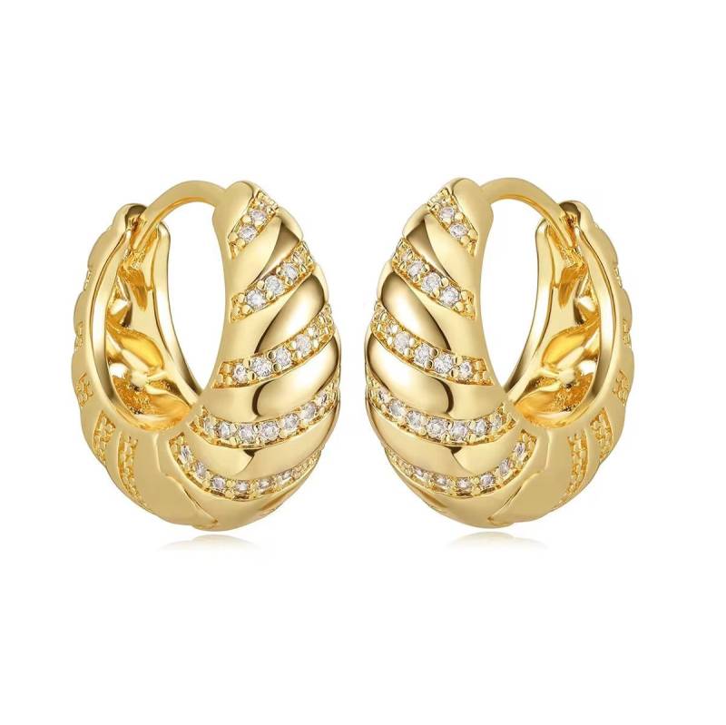 ROUGEMONT Paar Creolen Exquisite Creolen Ohrringe 1,8cm Trend 925 Silber 18K Gold, Echtschmuck von ROUGEMONT