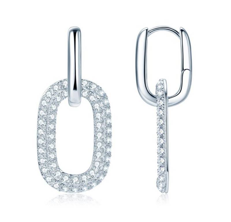 ROUGEMONT Paar Creolen Exquisite Doppel Moissanit Creolen Ohrringe, Echtschmuck mit Echtheitszertifikat von ROUGEMONT
