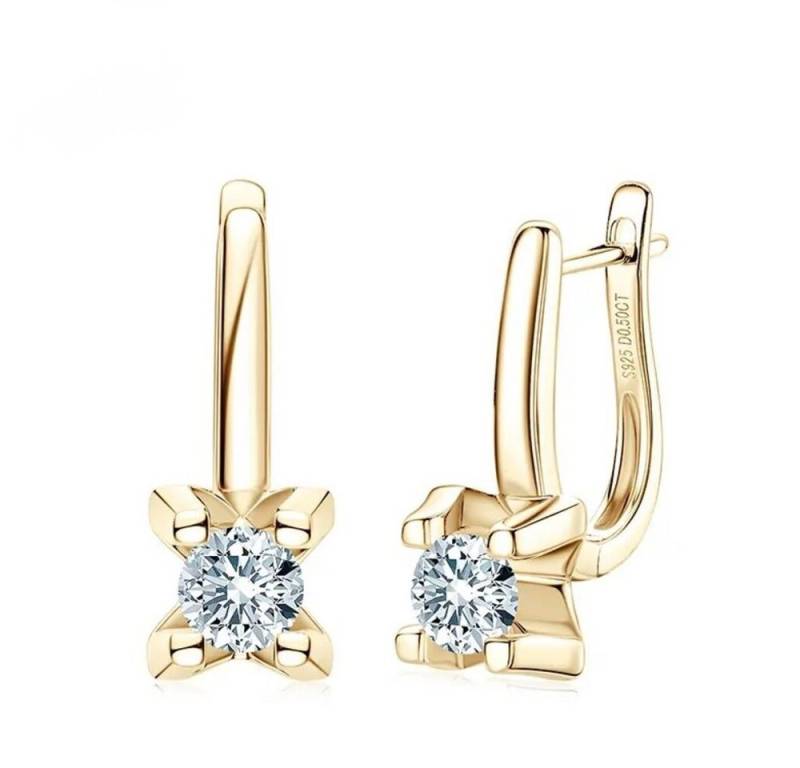 ROUGEMONT Paar Creolen Exquisite Moissanit Creolen +Echtheitszertifikat 6,5mm 1ct, Echtschmuck von ROUGEMONT