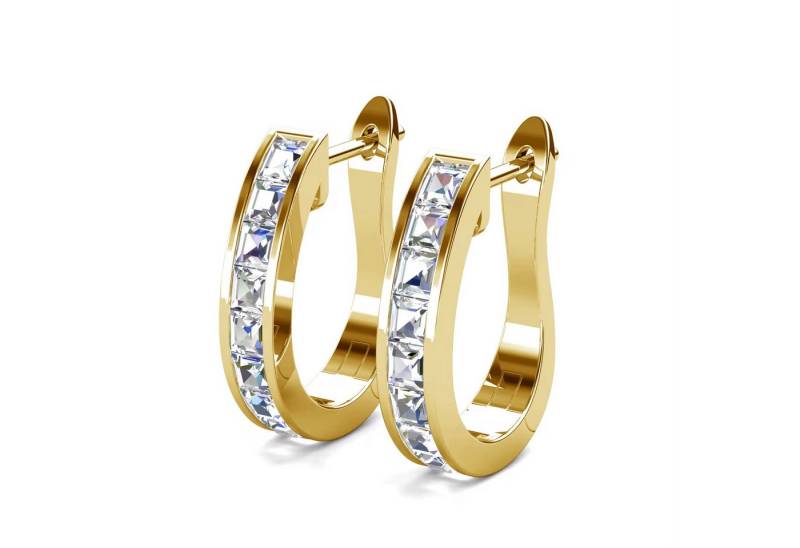 ROUGEMONT Paar Creolen Exquisite Wow Effekt Creolen Princess cut Creolen Ohnring, Hypoallergen von ROUGEMONT