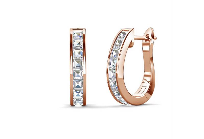 ROUGEMONT Paar Creolen Exquisite Wow Effekt Creolen Princess cut Creolen Ohnring, Hypoallergen von ROUGEMONT