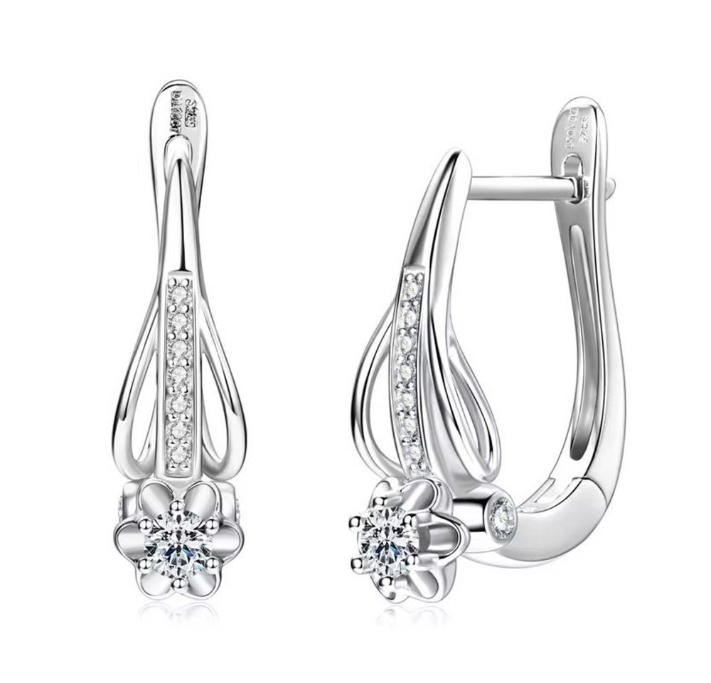 ROUGEMONT Paar Creolen Extravagante Damen Moissanit Creolen Ohrringe mit Echtheitszertifikat, Echtschmuck mit Echtheitszertifikat von ROUGEMONT