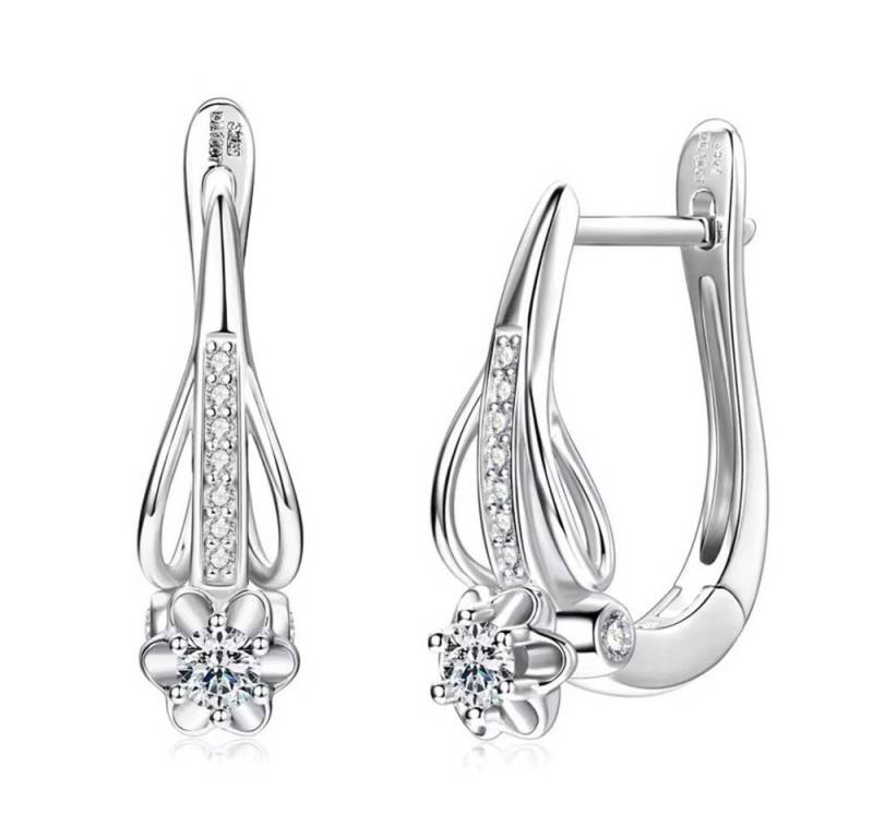 ROUGEMONT Paar Creolen Extravagante Damen Moissanit Creolen Ohrringe mit Echtheitszertifikat, Echtschmuck mit Echtheitszertifikat von ROUGEMONT