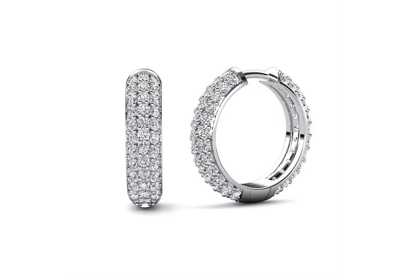 ROUGEMONT Paar Creolen Funkelnde Creolen Ohrringe 925 Silber 18K Gold 4A CZ, Echtschmuck ROUGEMONT Paar Creolen Funkelnde Creolen Ohrringe 925 Silber 18K Gold 4A CZ, Echtschmuck von ROUGEMONT