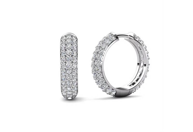 ROUGEMONT Paar Creolen Funkelnde Creolen Ohrringe 925 Silber 18K Gold 4A CZ, Echtschmuck ROUGEMONT Paar Creolen Funkelnde Creolen Ohrringe 925 Silber 18K Gold 4A CZ, Echtschmuck von ROUGEMONT