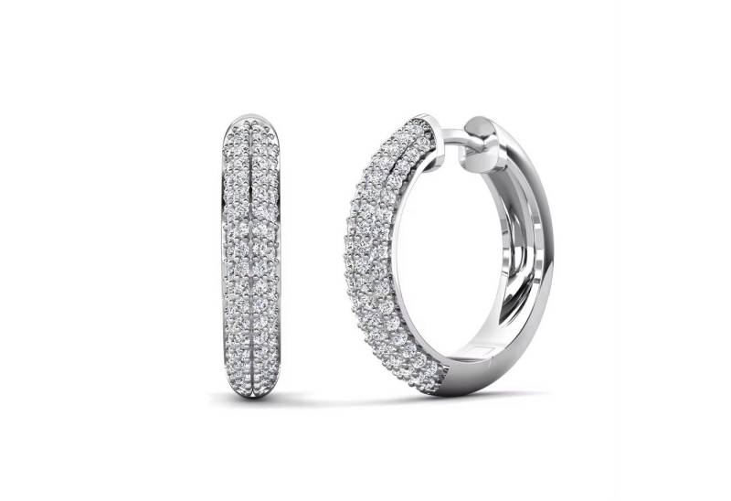 ROUGEMONT Paar Creolen Funkelnde Creolen Ohrringe 925 Silber 18K Gold 4A CZ, Echtschmuck von ROUGEMONT