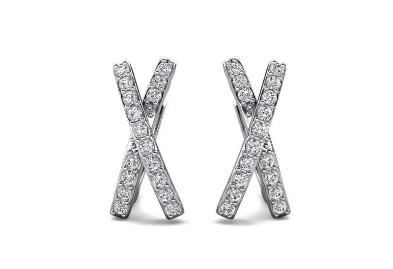 ROUGEMONT Paar Creolen Funkelnde Damen Creolen Ohrringe 4AZirkonia, 4A Zirkonia von ROUGEMONT