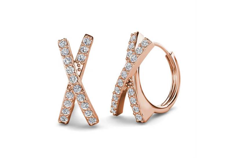 ROUGEMONT Paar Creolen Funkelnde Damen Creolen Ohrringe 4AZirkonia, 4A Zirkonia von ROUGEMONT