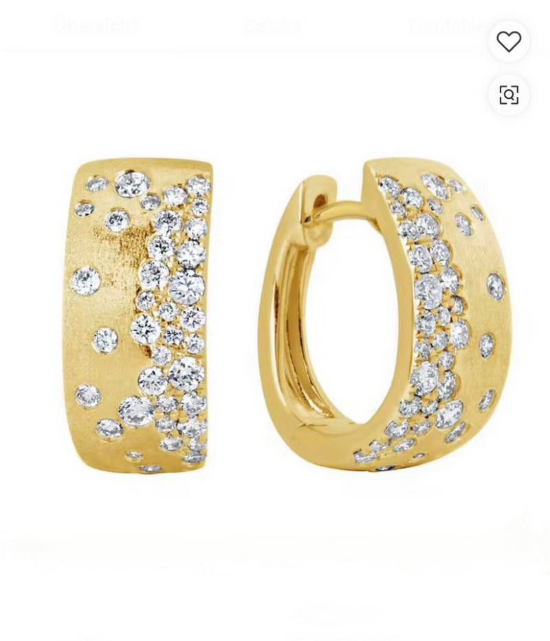 ROUGEMONT Paar Creolen Funkelnde Damen Creolen Ohrringe 925 Silber 18K Gold, Echtschmuck von ROUGEMONT