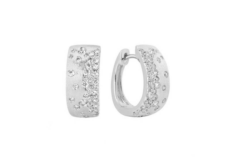 ROUGEMONT Paar Creolen Funkelnde Damen Creolen Ohrringe 925 Silber 18K Gold, Echtschmuck von ROUGEMONT