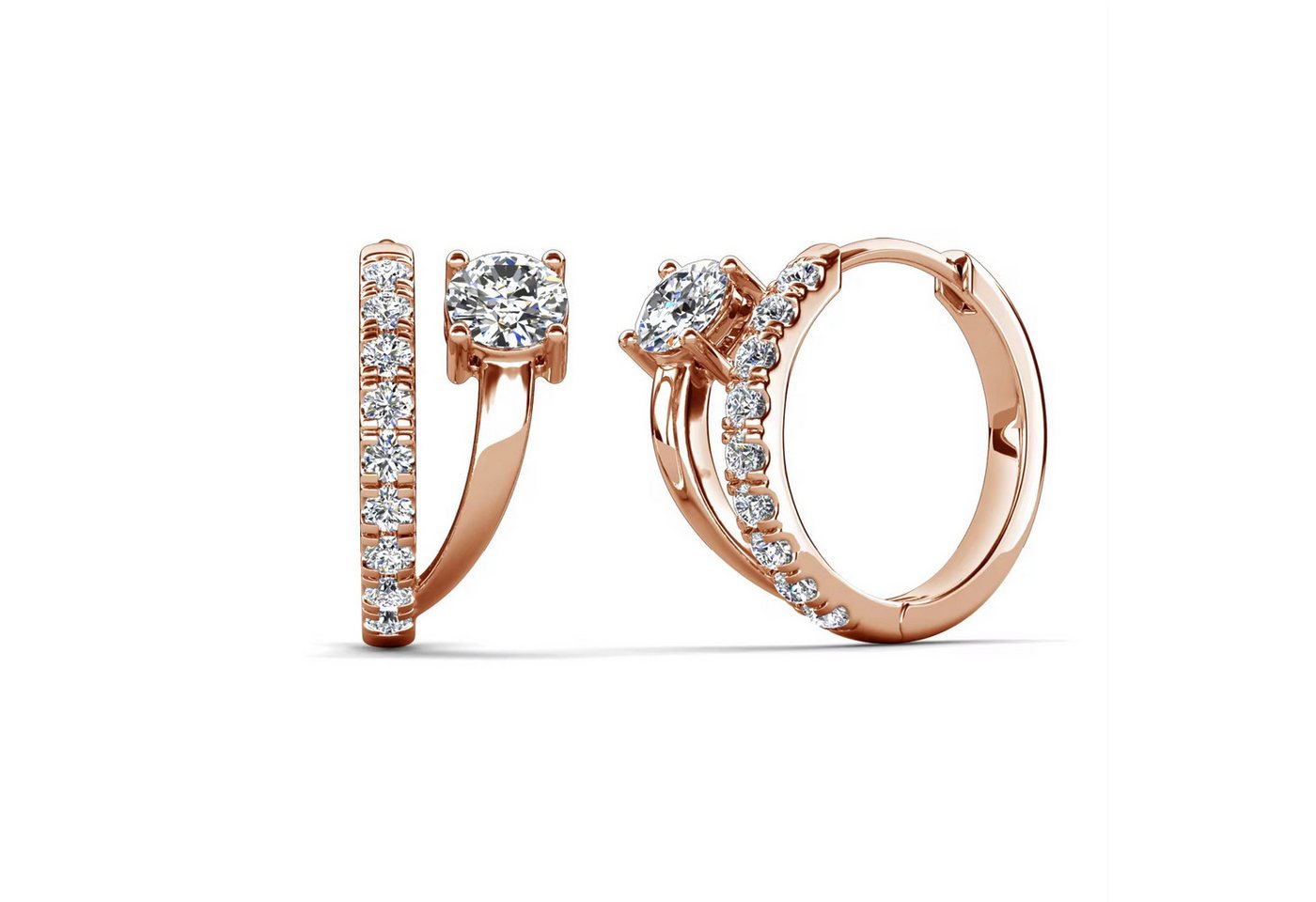 ROUGEMONT Paar Creolen Funkelnde Damen Creolen Ohrringe Hypoallergen 1,7 cm, Hypoallergen von ROUGEMONT