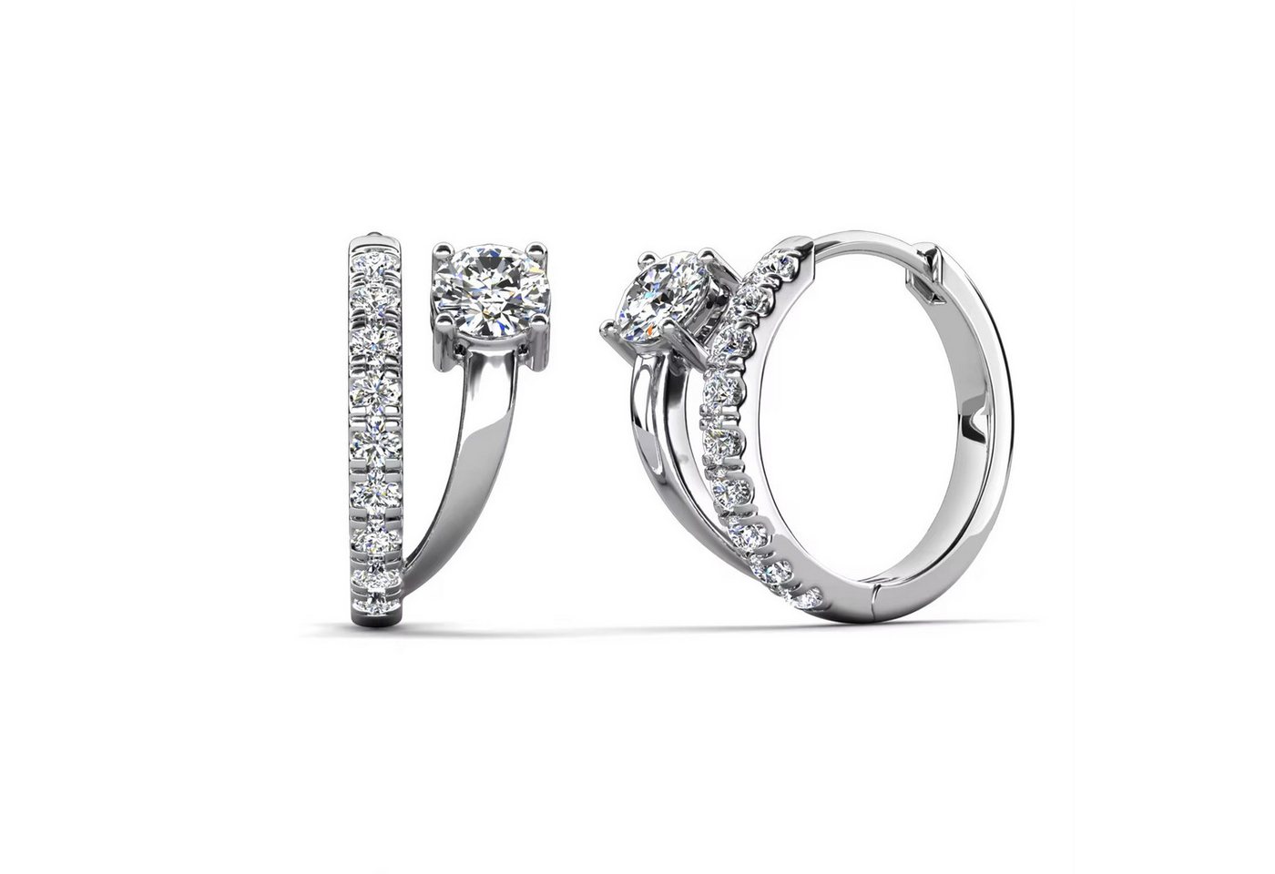 ROUGEMONT Paar Creolen Funkelnde Damen Creolen Ohrringe Hypoallergen 1,7 cm, Hypoallergen von ROUGEMONT