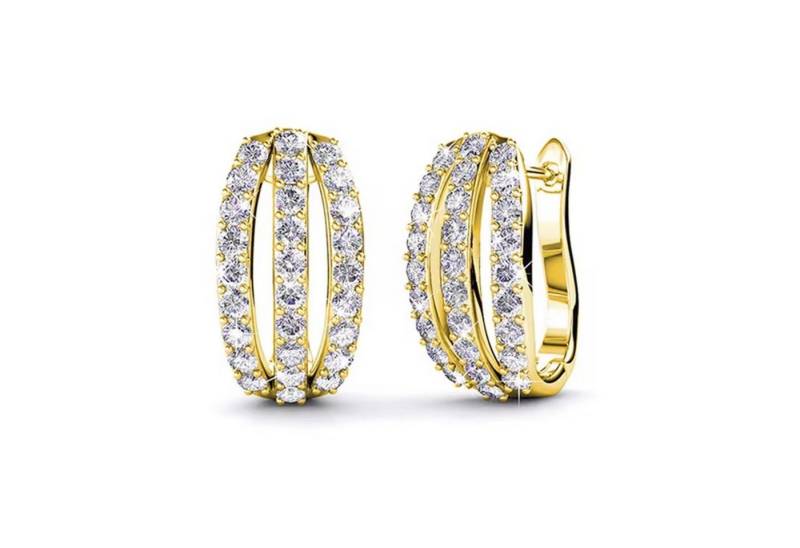 ROUGEMONT Paar Creolen Funkelnde Damen Creolen Ohrringe Hypoallergen Brautschmuck, Hypoallergen von ROUGEMONT