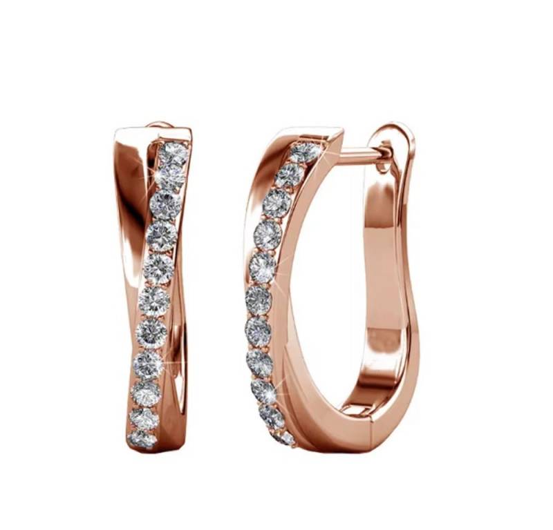 ROUGEMONT Paar Creolen Funkelnde Damen Creolen Ohrringe Wasserfest Hypoallergen, Hypoallergen/ wasserfest von ROUGEMONT