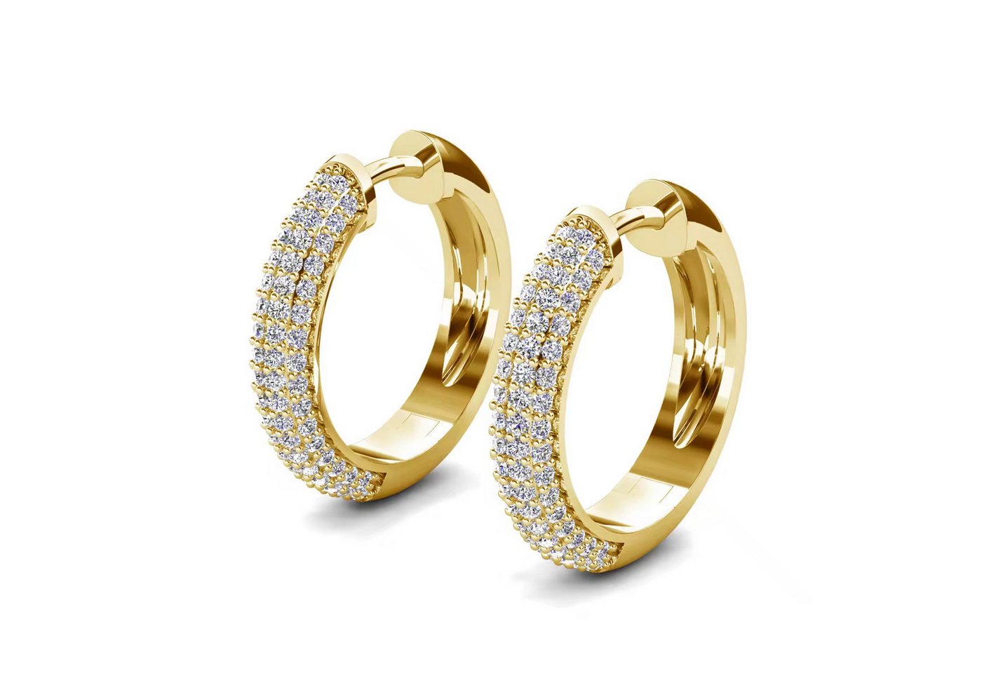 ROUGEMONT Paar Creolen Funkelnde Eleganz Damen Trend Creolen Ohrringe 23mm, Hypoallergen für empfindliche Haut von ROUGEMONT