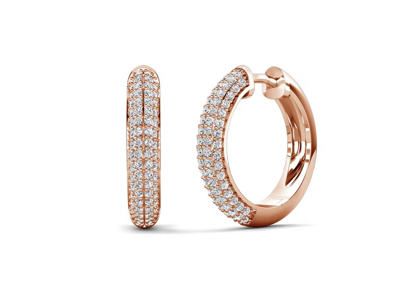 ROUGEMONT Paar Creolen Funkelnde Eleganz Damen Trend Creolen Ohrringe 23mm, Hypoallergen für empfindliche Haut von ROUGEMONT