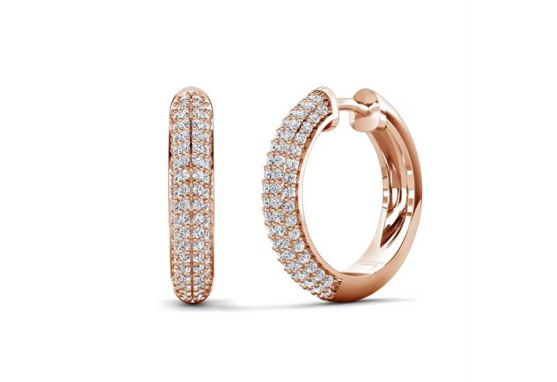 ROUGEMONT Paar Creolen Funkelnde Eleganz Damen Trend Creolen Ohrringe 23mm, Hypoallergen für empfindliche Haut von ROUGEMONT