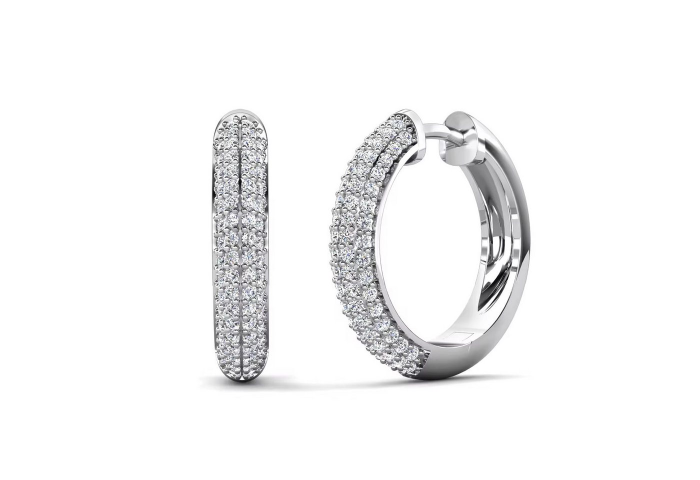 ROUGEMONT Paar Creolen Funkelnde Eleganz Damen Trend Creolen Ohrringe 23mm, Hypoallergen für empfindliche Haut von ROUGEMONT