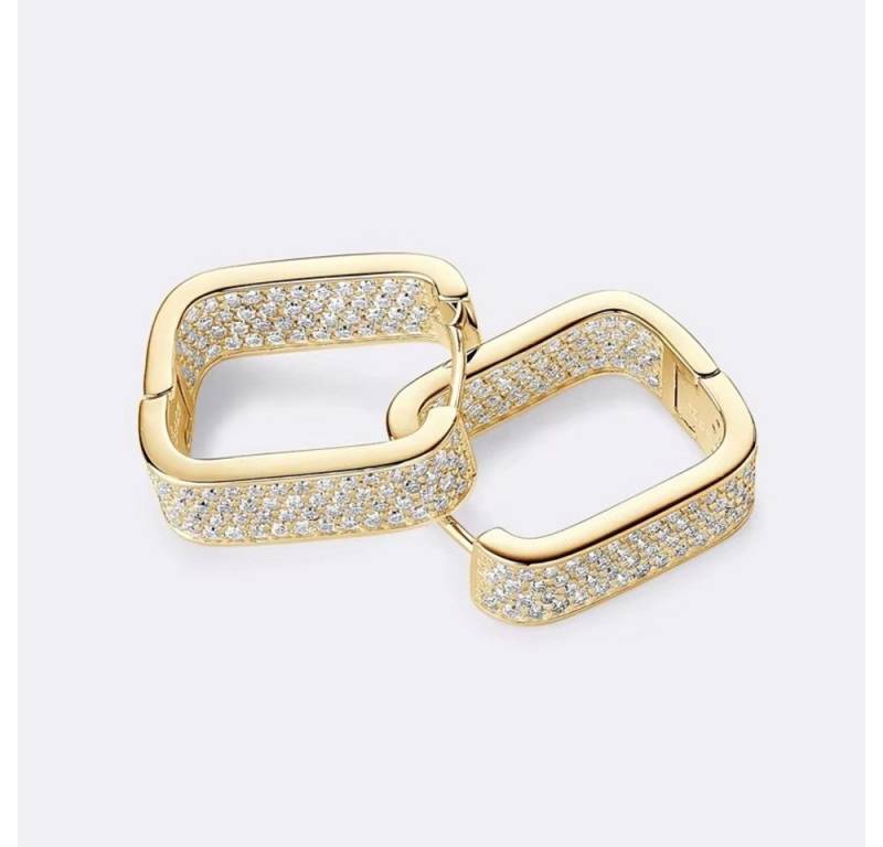 ROUGEMONT Paar Creolen Funkelnde Glamour Baguette Creolen Ohrringe mit Zirkonia Besatz von ROUGEMONT