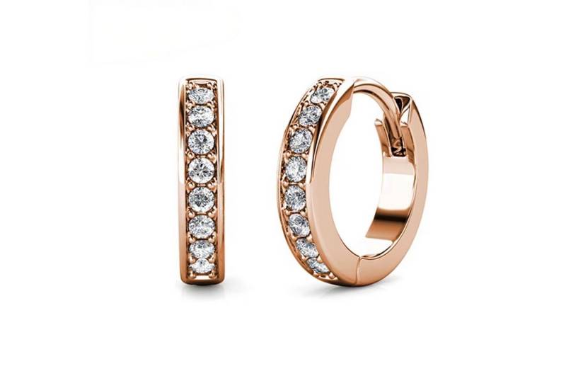 ROUGEMONT Paar Creolen Funkelnde Kristall Creolen Hypoallergen 13mm Wasserfest, Hypoallergen von ROUGEMONT