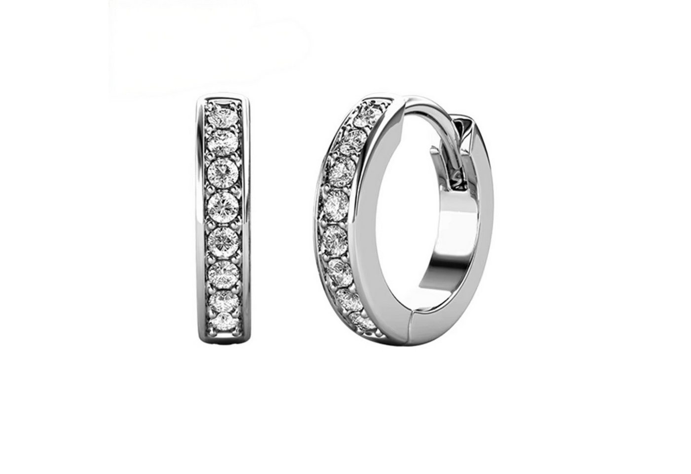 ROUGEMONT Paar Creolen Funkelnde Kristall Creolen Hypoallergen 13mm Wasserfest, Hypoallergen von ROUGEMONT