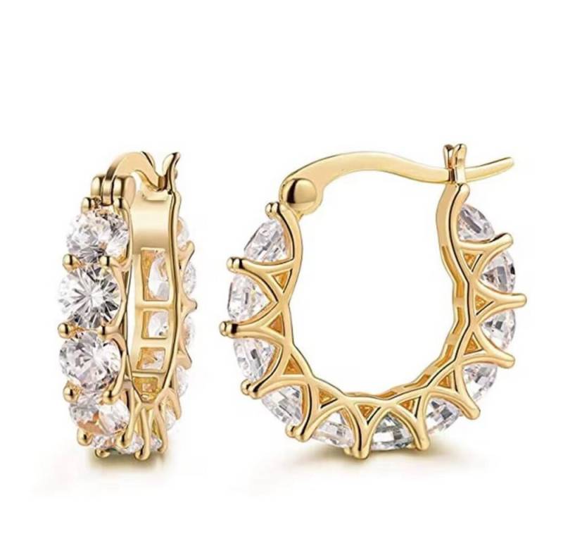 ROUGEMONT Paar Creolen Funkelnde Kristall Creolen Ohrringe Gold 25 mm, 20cm Creolen von ROUGEMONT