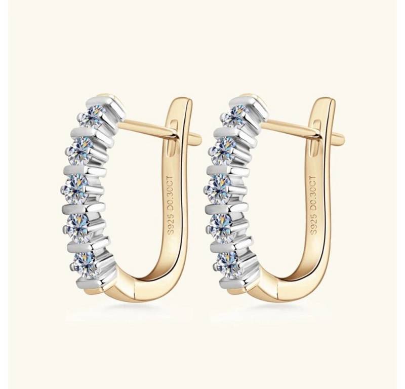 ROUGEMONT Paar Creolen Funkelnde Moissanit Creolen Ohrringe 925 Sterling Silber +Zertifikat, Echtschmuck von ROUGEMONT