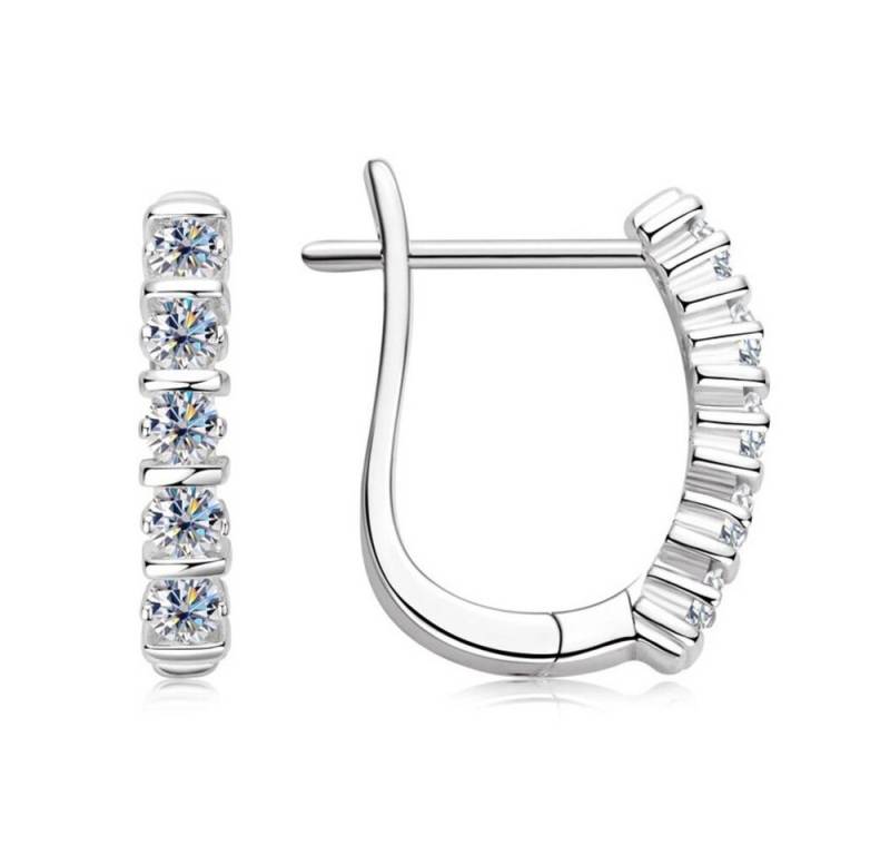 ROUGEMONT Paar Creolen Funkelnde Moissanit Creolen Ohrringe 925 Sterling Silber +Zertifikat, Echtschmuck von ROUGEMONT