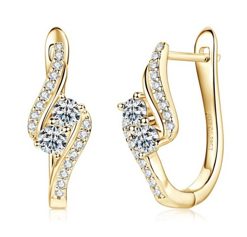 ROUGEMONT Paar Creolen Funkelnde Moissanit Creolen Ohrringe mit Echtheitszertifikat, Echtschmuck mit Echtheitszertifikat von ROUGEMONT