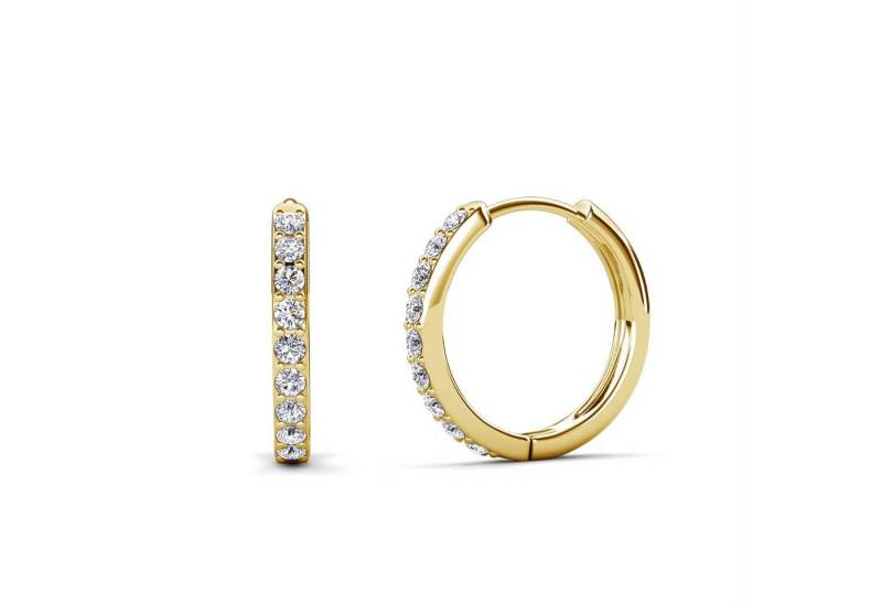 ROUGEMONT Paar Creolen Funkelnde zeitlose Creolen Ohrringe mit Zirkonia Besatz 925 Silber, Echtschmuck von ROUGEMONT