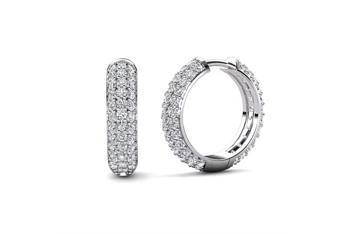 ROUGEMONT Paar Creolen Kleine Funkelnde Creolen Ohrringe 925 Silber 18K Gold 4A CZ 1,3cm, Echtschmuck ROUGEMONT Paar Creolen Kleine Funkelnde Creolen Ohrringe 925 Silber 18K Gold 4A CZ 1,3cm, Echtschmuck von ROUGEMONT