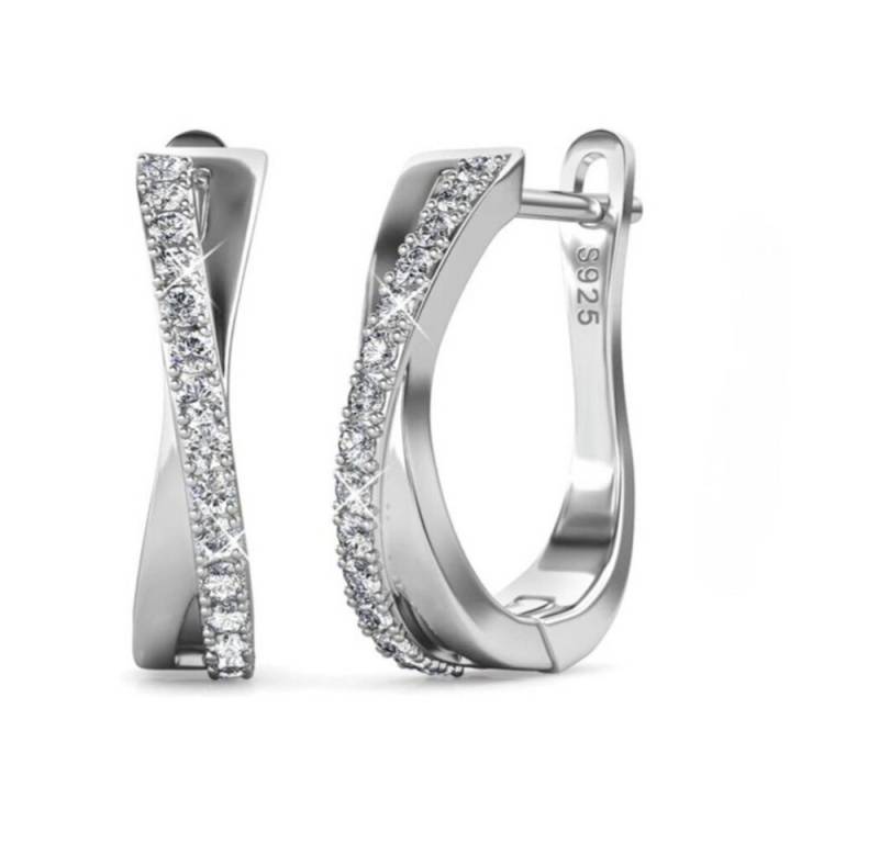 ROUGEMONT Paar Creolen Luxuriöse Damen Creolen Ohrringe 925 Silber 18K Gold, Echtschmuck von ROUGEMONT