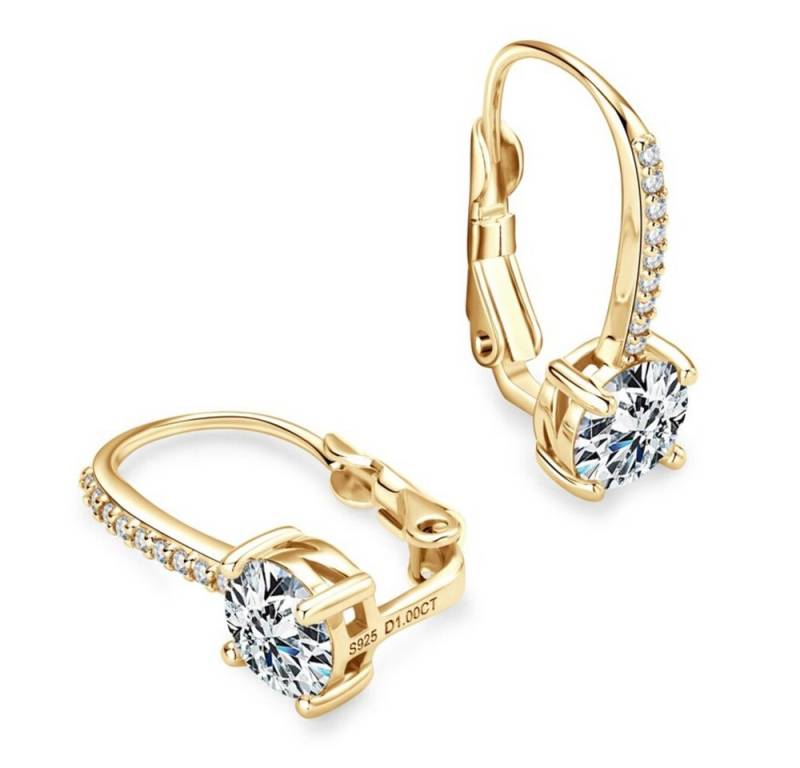 ROUGEMONT Paar Creolen Luxuriöse Damen Creolen Ohrringe Moissanit 6,5mm 1,0ct, Echtschmuck von ROUGEMONT