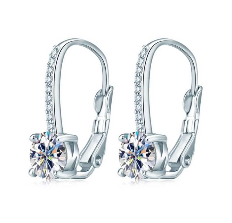 ROUGEMONT Paar Creolen Luxuriöse Damen Creolen Ohrringe Moissanit 6,5mm 1,0ct, Echtschmuck von ROUGEMONT