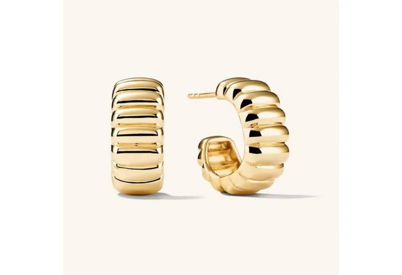 ROUGEMONT Paar Creolen Moderne Creolen Ohrringe Trend Design 18K gold 925 Sterling Silber, Echtschmuck Hypoallergen & Wasserfest von ROUGEMONT