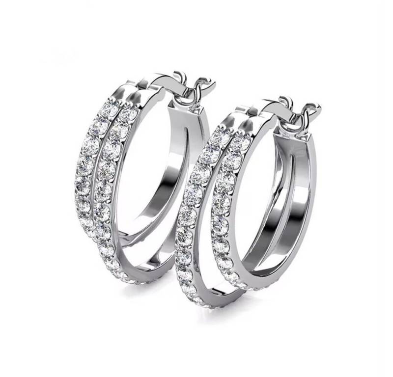 ROUGEMONT Paar Creolen Moderne Statement Kristall Creolen Ohrringe von ROUGEMONT