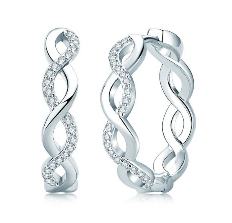 ROUGEMONT Paar Creolen Damen Moissanit Creolen Ohrringe mit Echtheitszertifikat 925 Silber, Hypoallergen von ROUGEMONT