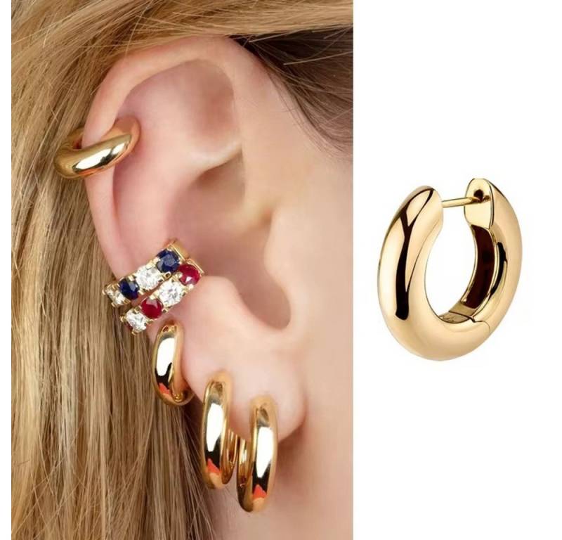 ROUGEMONT Paar Creolen Wasserfeste Trend Damen Creolen Ohrringe Hypoallergen 1,8cm, Hypoallergen/Wasserfest von ROUGEMONT